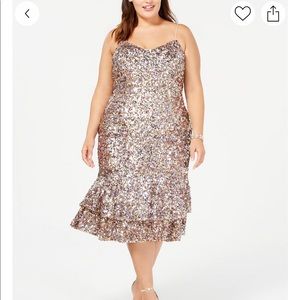 Adrianna Papell Sequin Midi Mermaid dress 16W